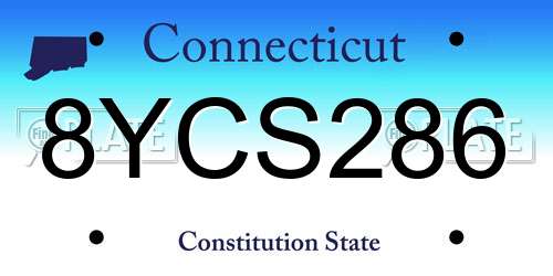 8YCS286 Connecticut License Plate