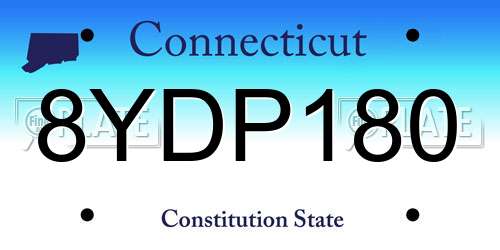 8YDP180 Connecticut License Plate