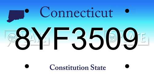 8YF3509 Connecticut License Plate