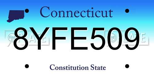 8YFE509 Connecticut License Plate