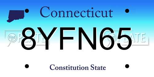8YFN65 Connecticut License Plate
