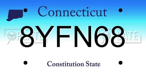 8YFN68 Connecticut License Plate