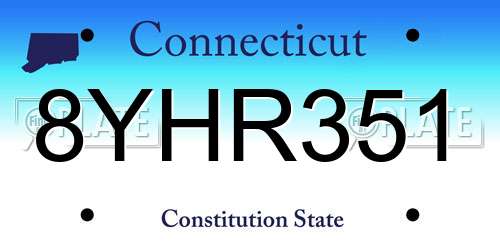 8YHR351 Connecticut License Plate
