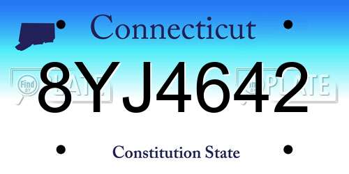 8YJ4642 Connecticut License Plate