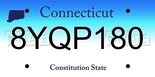 8YQP180 Connecticut License Plate