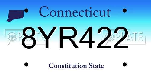8YR422 Connecticut License Plate