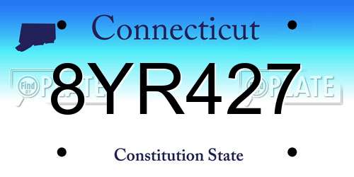 8YR427 Connecticut License Plate