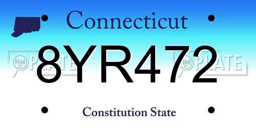 8YR472 Connecticut License Plate
