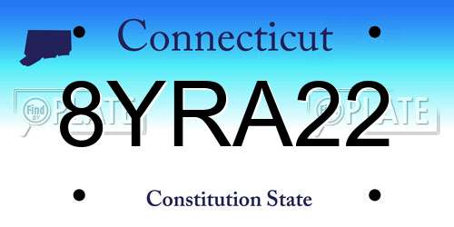 8YRA22 Connecticut License Plate