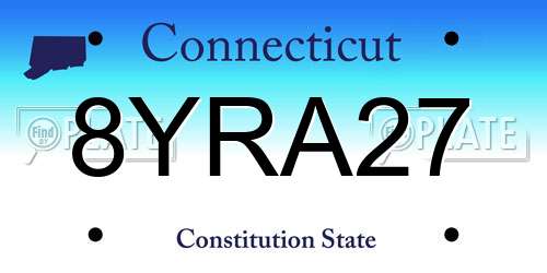 8YRA27 Connecticut License Plate