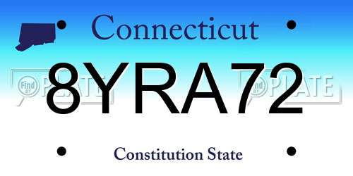 8YRA72 Connecticut License Plate