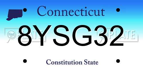 8YSG32 Connecticut License Plate