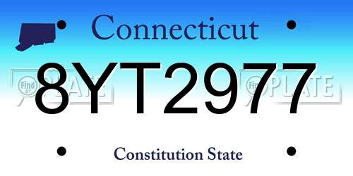 8YT2977 Connecticut License Plate