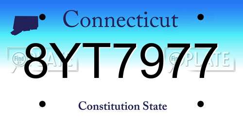 8YT7977 Connecticut License Plate