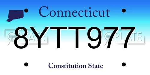 8YTT977 Connecticut License Plate