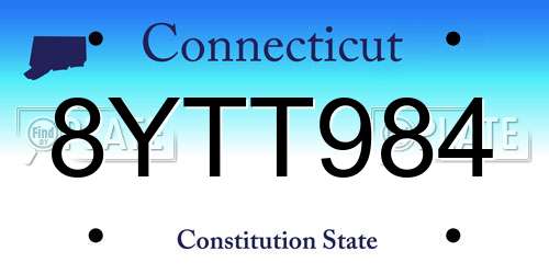 8YTT984 Connecticut License Plate