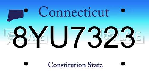 8YU7323 Connecticut License Plate