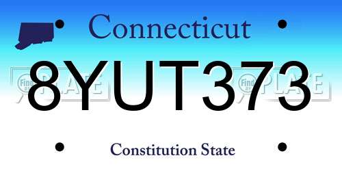 8YUT373 Connecticut License Plate