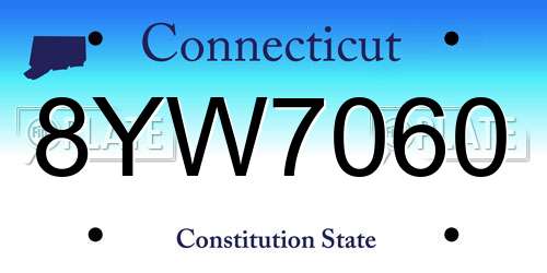8YW7060 Connecticut License Plate