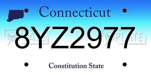 8YZ2977 Connecticut License Plate