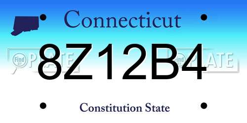 8Z12B4 Connecticut License Plate