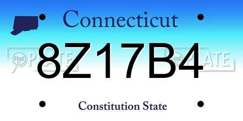 8Z17B4 Connecticut License Plate