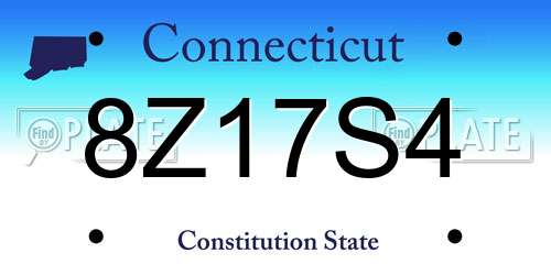 8Z17S4 Connecticut License Plate