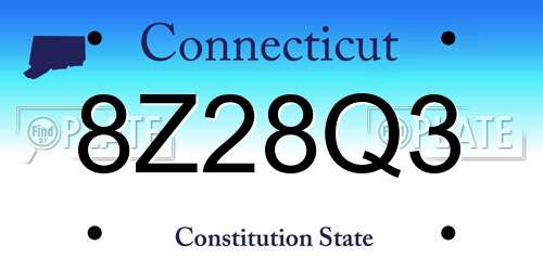 8Z28Q3 Connecticut License Plate