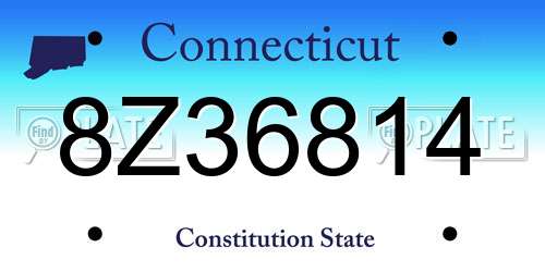 8Z36814 Connecticut License Plate