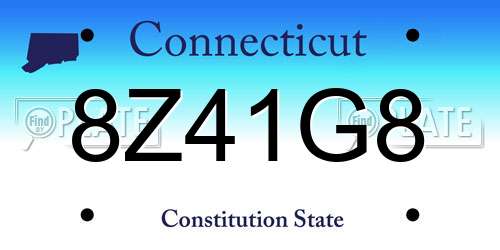 8Z41G8 Connecticut License Plate
