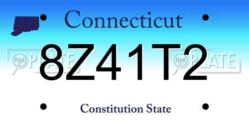 8Z41T2 Connecticut License Plate