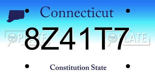 8Z41T7 Connecticut License Plate