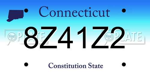 8Z41Z2 Connecticut License Plate