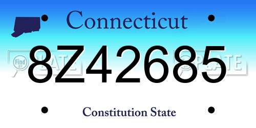 8Z42685 Connecticut License Plate