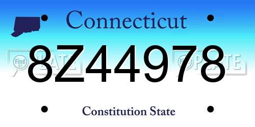 8Z44978 Connecticut License Plate