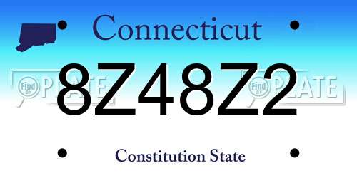 8Z48Z2 Connecticut License Plate