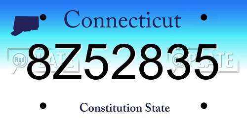 8Z52835 Connecticut License Plate
