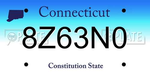 8Z63N0 Connecticut License Plate