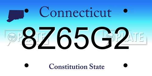 8Z65G2 Connecticut License Plate