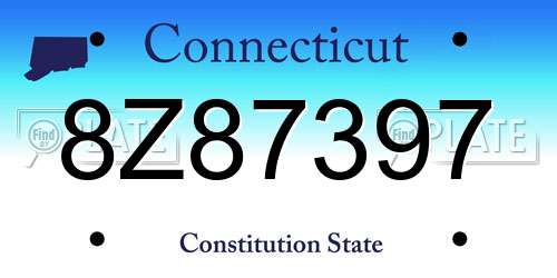 8Z87397 Connecticut License Plate
