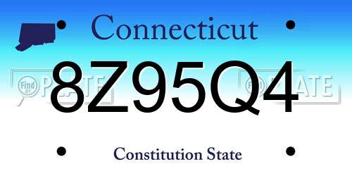8Z95Q4 Connecticut License Plate