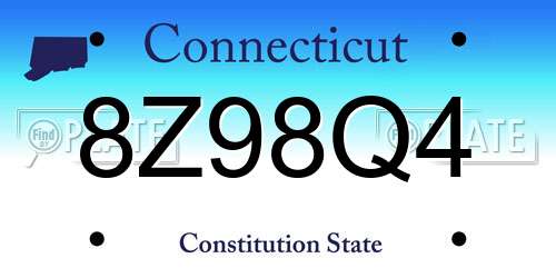 8Z98Q4 Connecticut License Plate