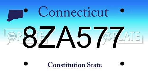 8ZA577 Connecticut License Plate
