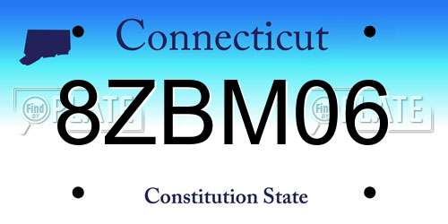 8ZBM06 Connecticut License Plate