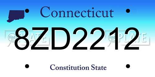 8ZD2212 Connecticut License Plate