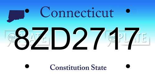 8ZD2717 Connecticut License Plate