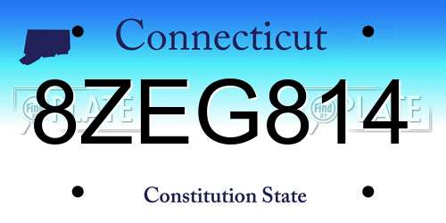 8ZEG814 Connecticut License Plate