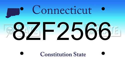 8ZF2566 Connecticut License Plate