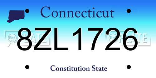 8ZL1726 Connecticut License Plate