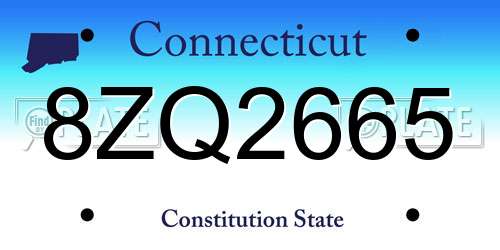 8ZQ2665 Connecticut License Plate